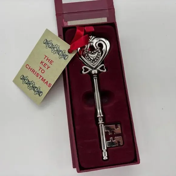 Christmas Tree Gods Key Ornament Big KEY Don’t Forget God Saying Original Box - Picture 1 of 5